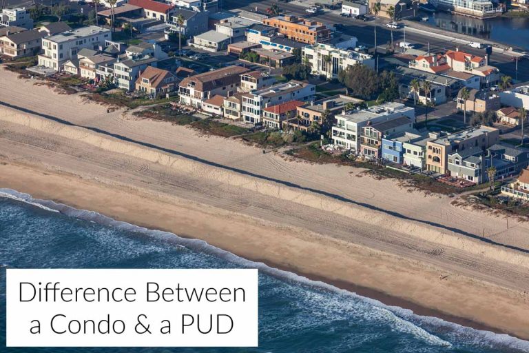 feature image with aerial shot of beachfront homes and text