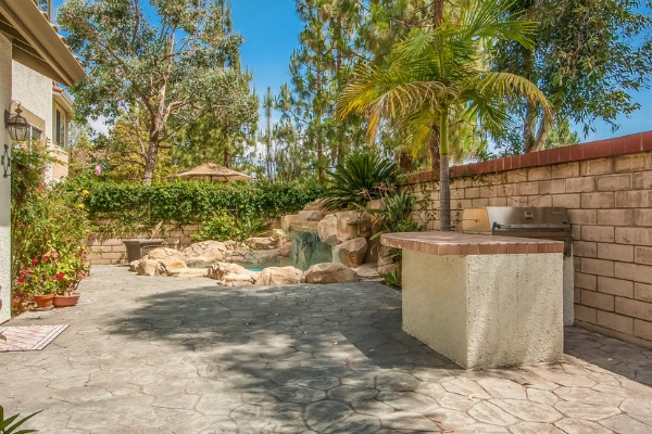 hot tub and grilling area