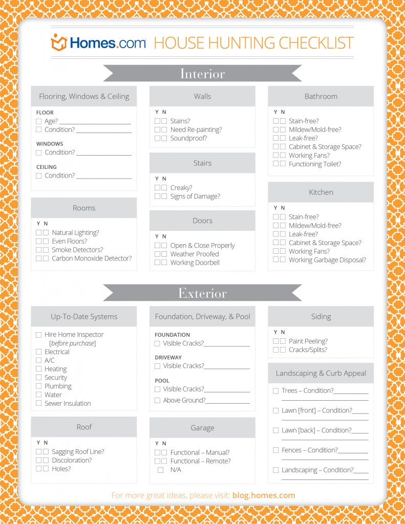 The Best Advice for Buying A Home: House Hunting Checklist