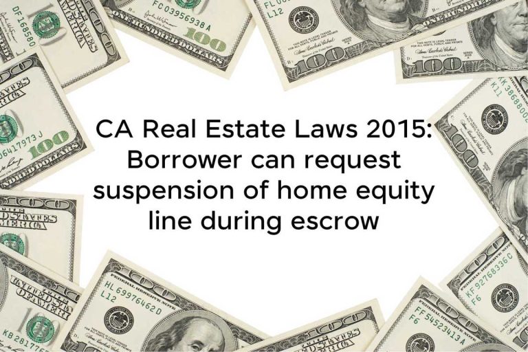 image of money border and text in the center saying CA Real Estate Laws 2015: