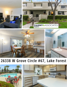 Two Story Townhouse Located in the highly desirable Grandview Crest Community. Close to good schools, parks, walking and hiking trails, freeways and shopping and entertainment at the Spectrum! Check out the details of 26338 W Grove Circle #67, Lake Forest  below! 