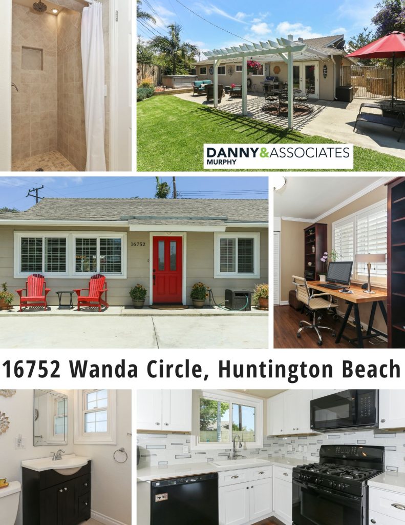 16752 Wanda Circle, Huntington Beach is a tastefully upgraded, single story, cul-de-sac home with 3 bedrooms, and office, 2 baths, and a large, private and beautifully manicured backyard!