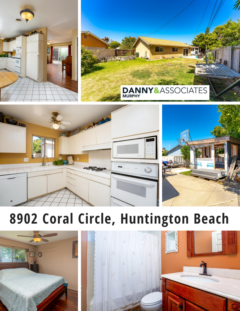 8902 Coral Circle, Huntington Beach is an interior tract, cul-de-sac home on an 8,100 sq.ft lot with unlimited Potential! 3 bedrooms and 1 bath home nestled in neighborhood that sells for $900k and up!