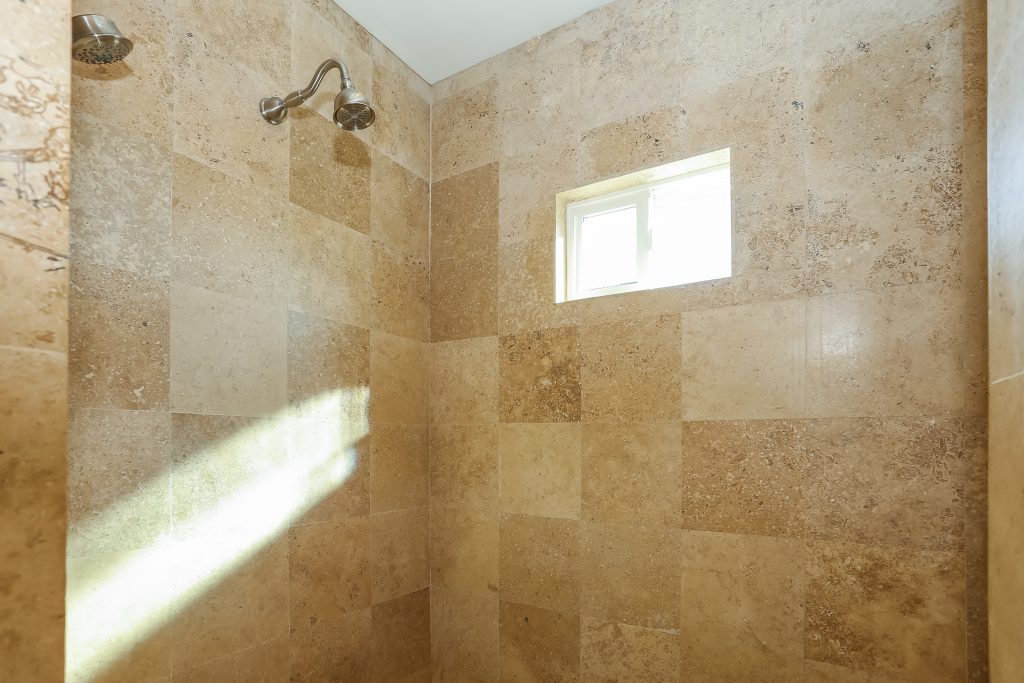 travertine shower