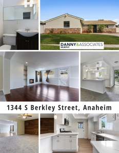1344 S Berkley Street, Anaheim is a quaint 3 bedroom/1.5 bath, single story home with HUGE master bedroom & large enclosed patio, sits on an Interior tract location with a LARGE driveway and room to park an RV/boat!