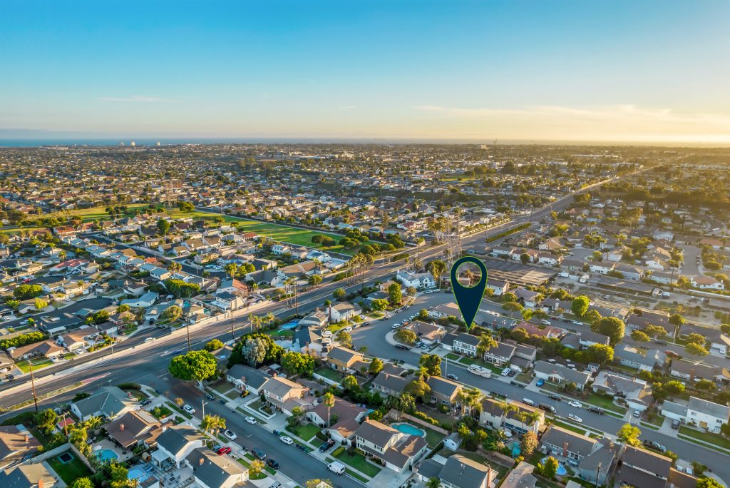 a view of the home from the sky