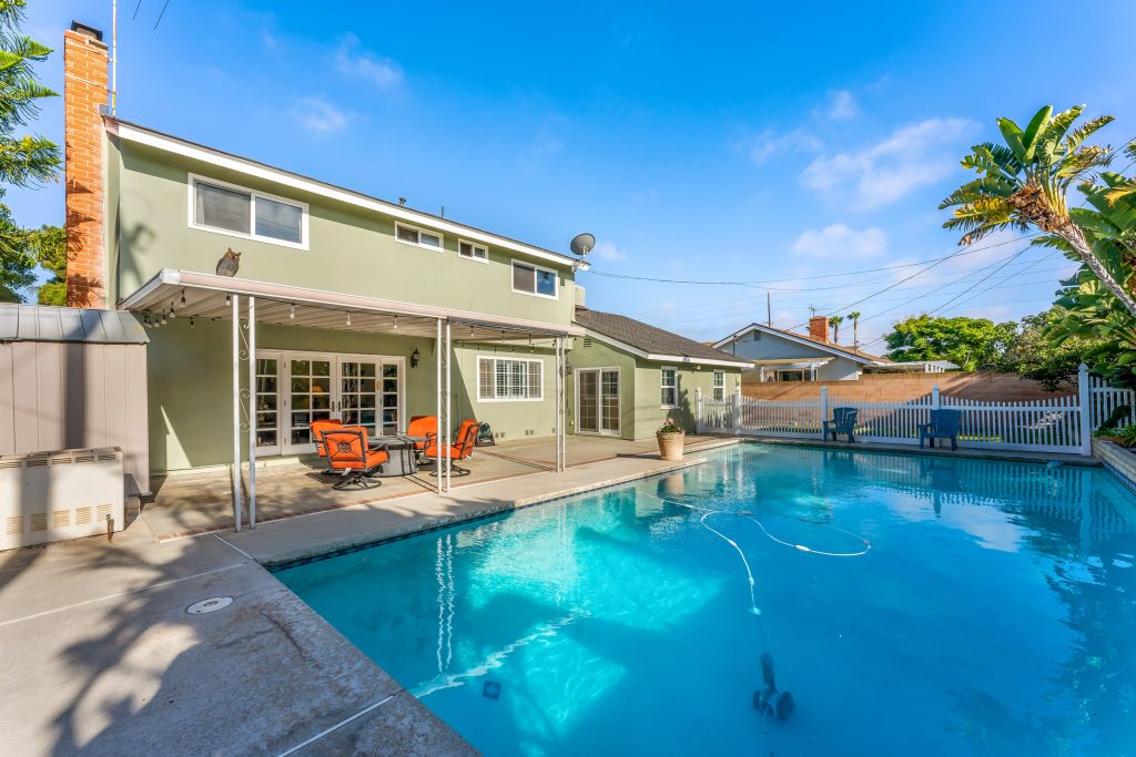 backyard showing the pool