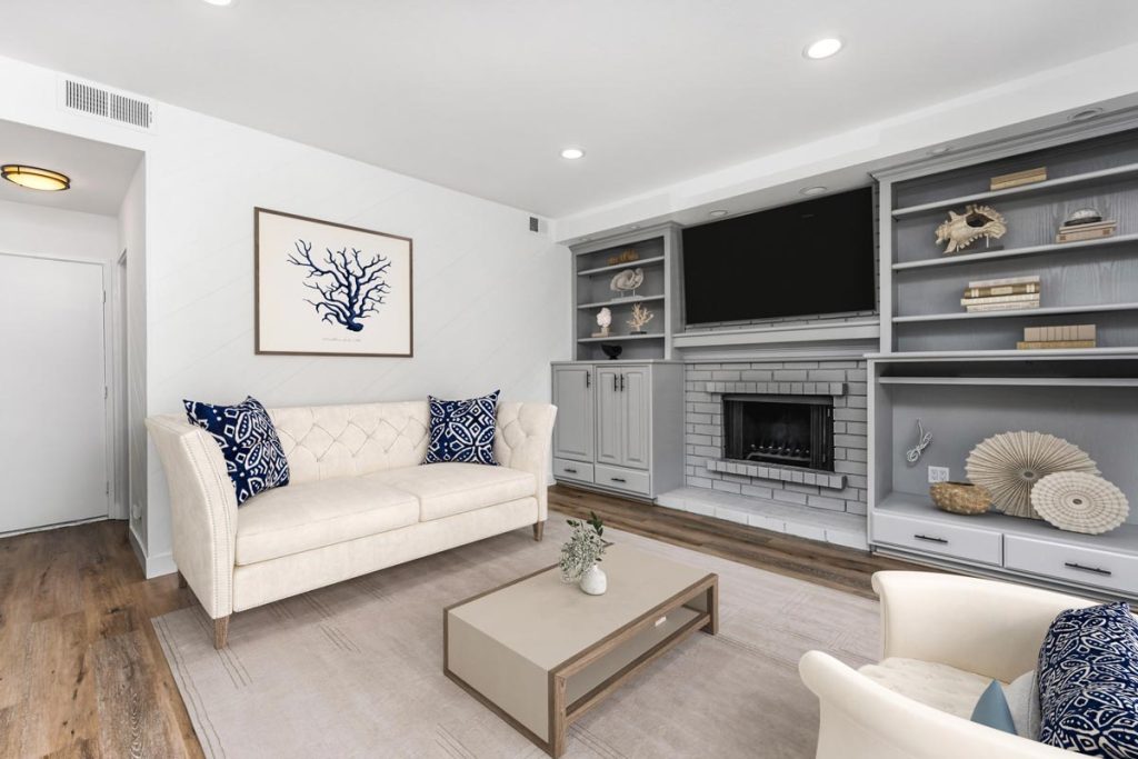 virtually staged family room