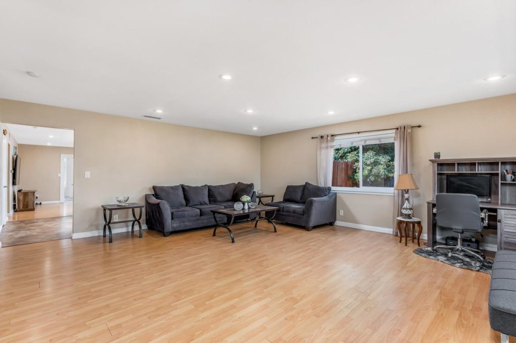 living room with couch and window