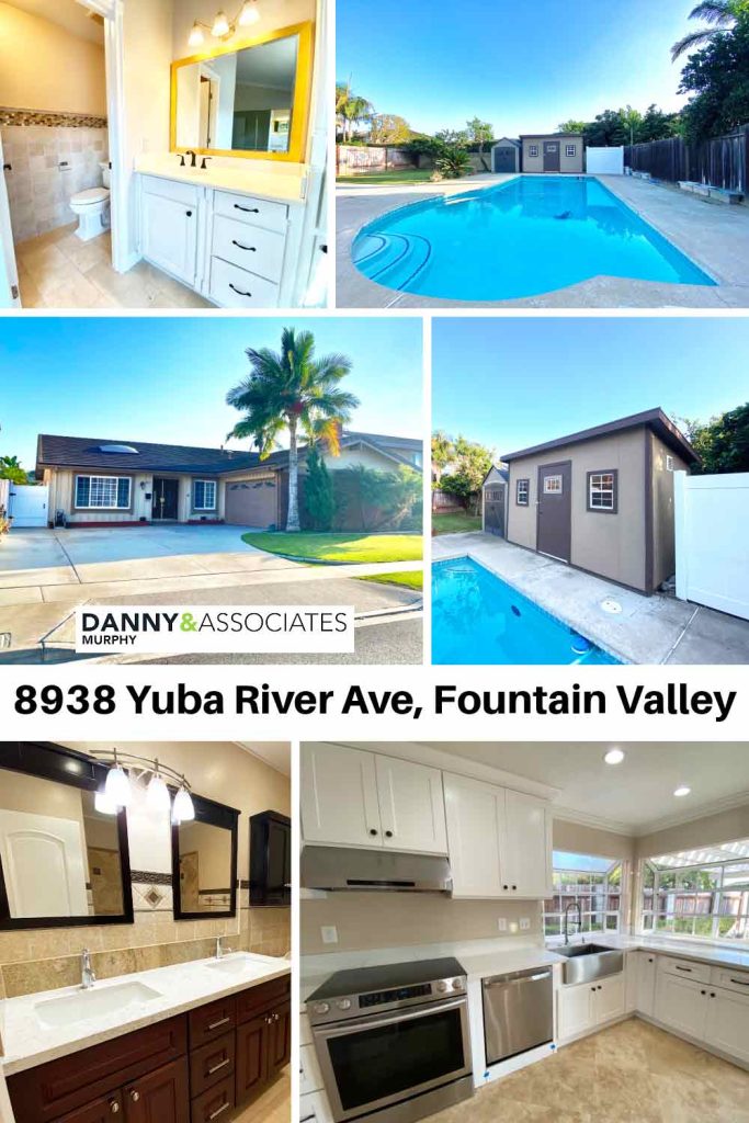 pinnable image with multiple pictures of property and text showing property address