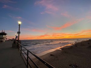 Sunset off the Huntington Beach Pier