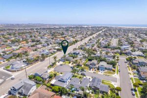 aerial view with arrow point out house at 9472 Iolani Circle, Huntington Beach