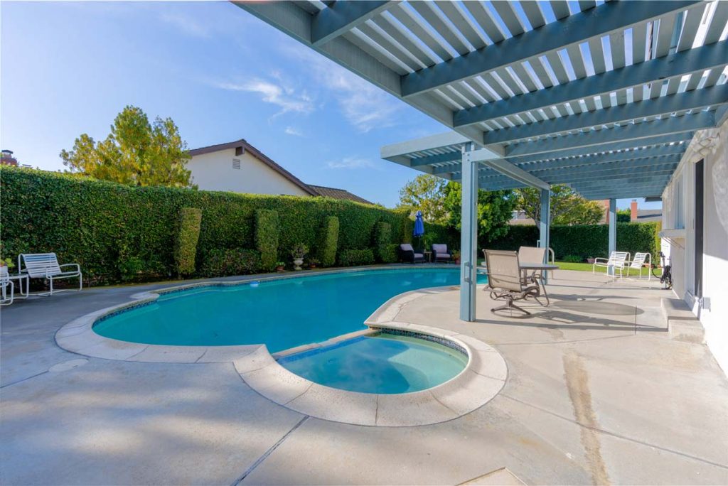 pool in backyard