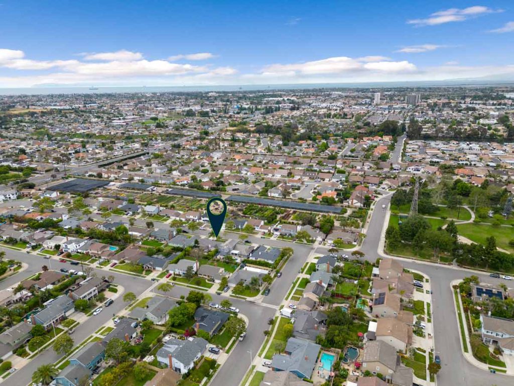 birds eye view of 18814 Santa Mariana Street, Fountain Valley