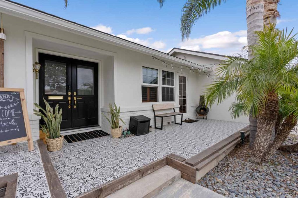 front porch of 18814 Santa Mariana Street, Fountain Valley