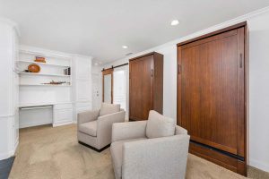 study with two twin murphy beds