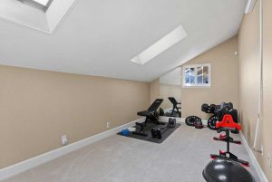 loft room set up as a gym