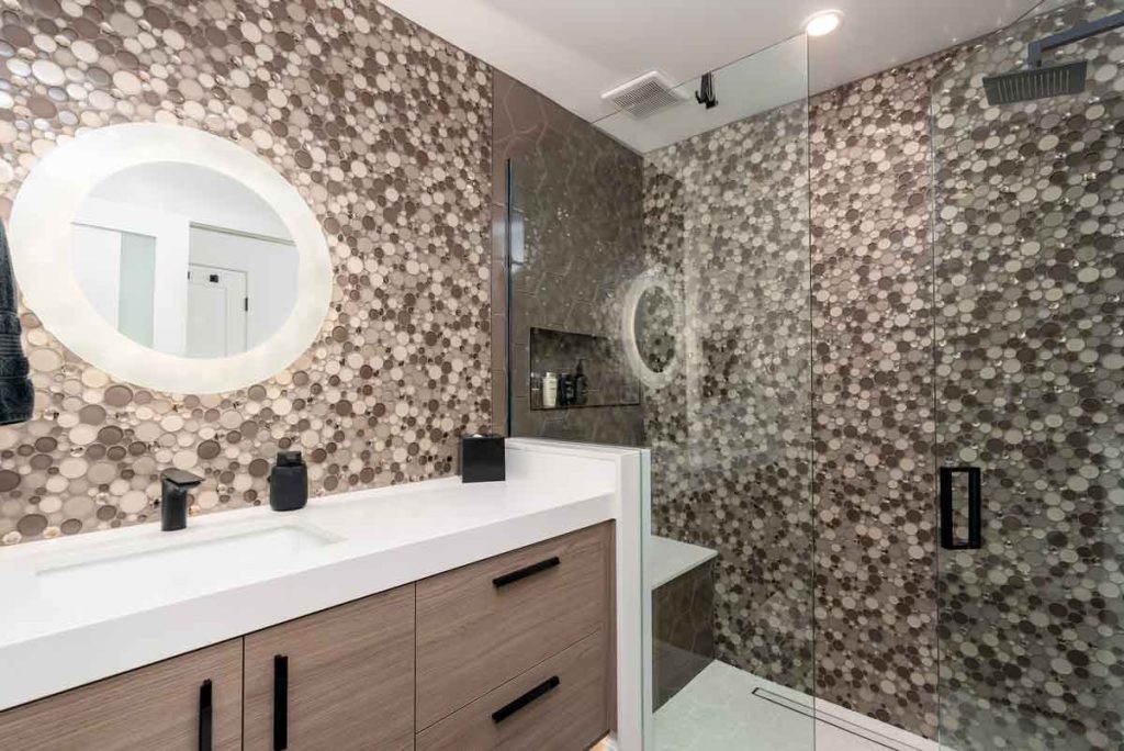 updated guest bathroom at 2478 Oakcrest Dr, Palm Springs