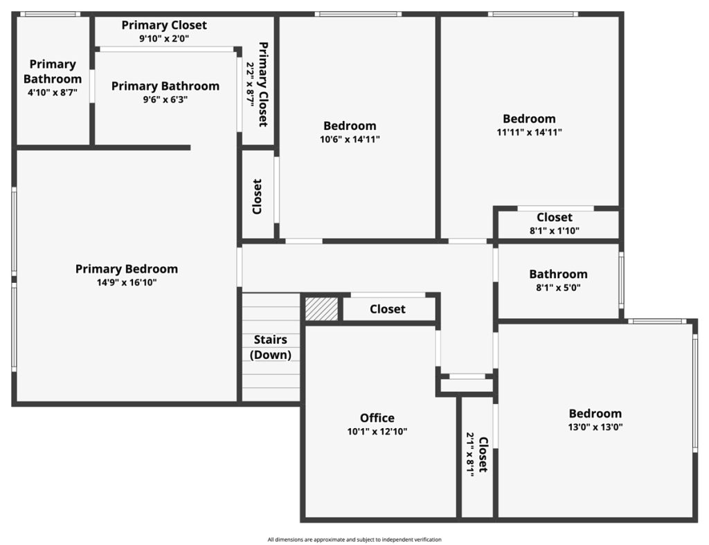 second level floor plan showing 5 bedrooms