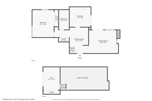 two levels of floor plans for 16883 Bluewater Lane #27, Huntington Beach