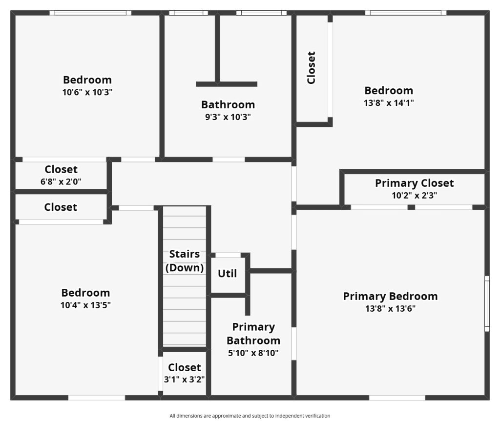 second level floor plan for 18954 Santa Marta Street, Fountain Valley