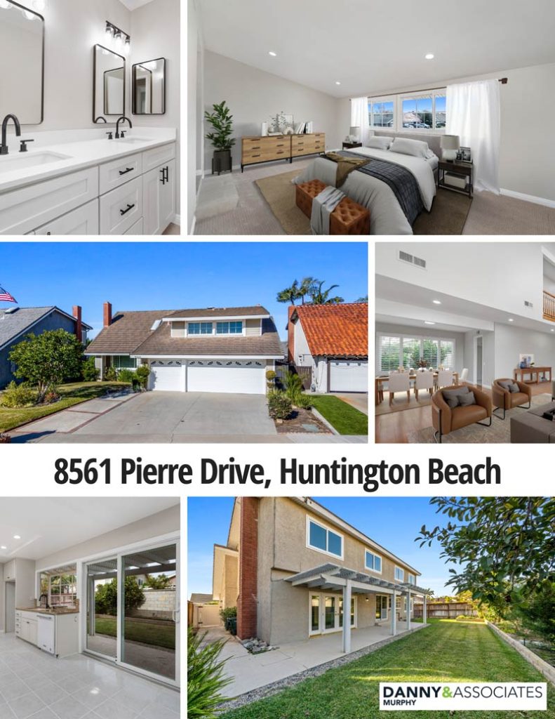 multiple images of pierre drive showing exterior and interior of home, text showing address