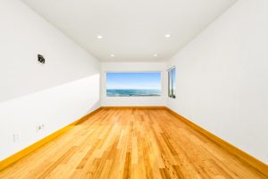 empty bedroom with ocean view