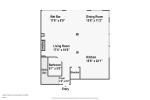first level floor plans for 16601 S Pacific Ave, Sunset Beach