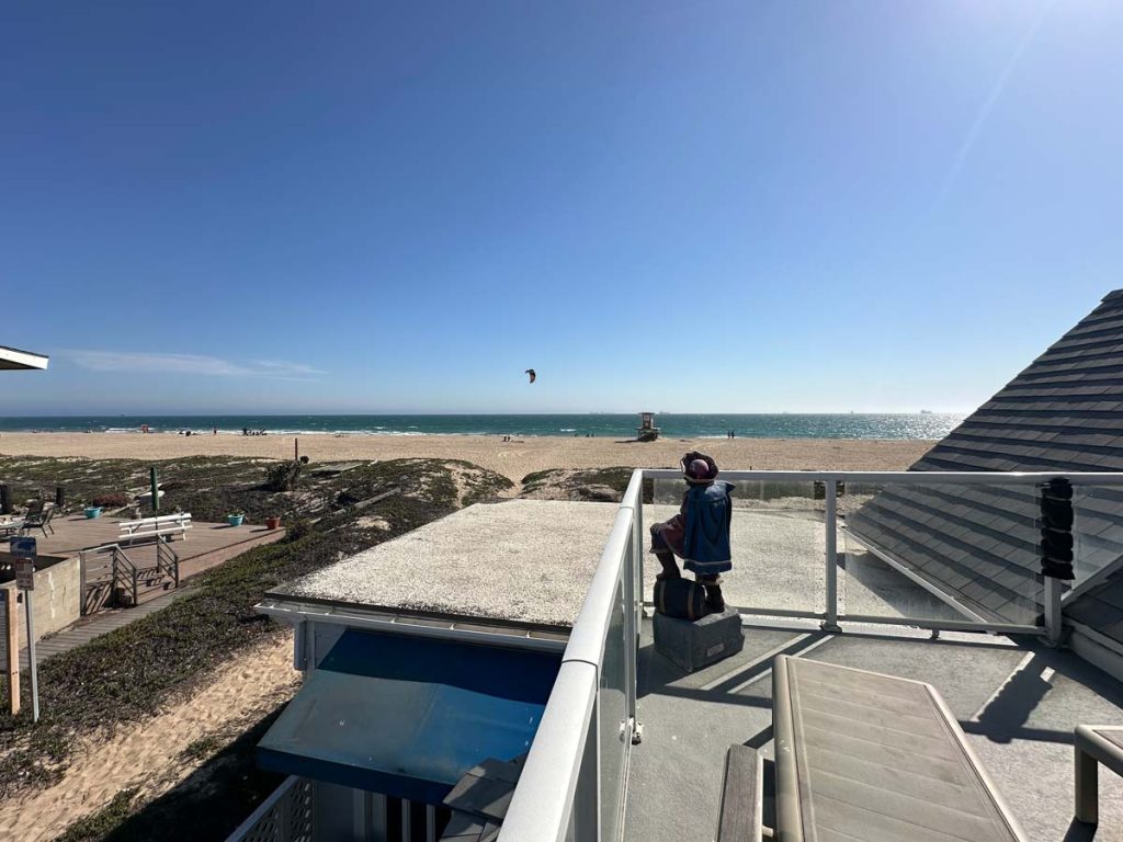large side deck overlooking the ocean