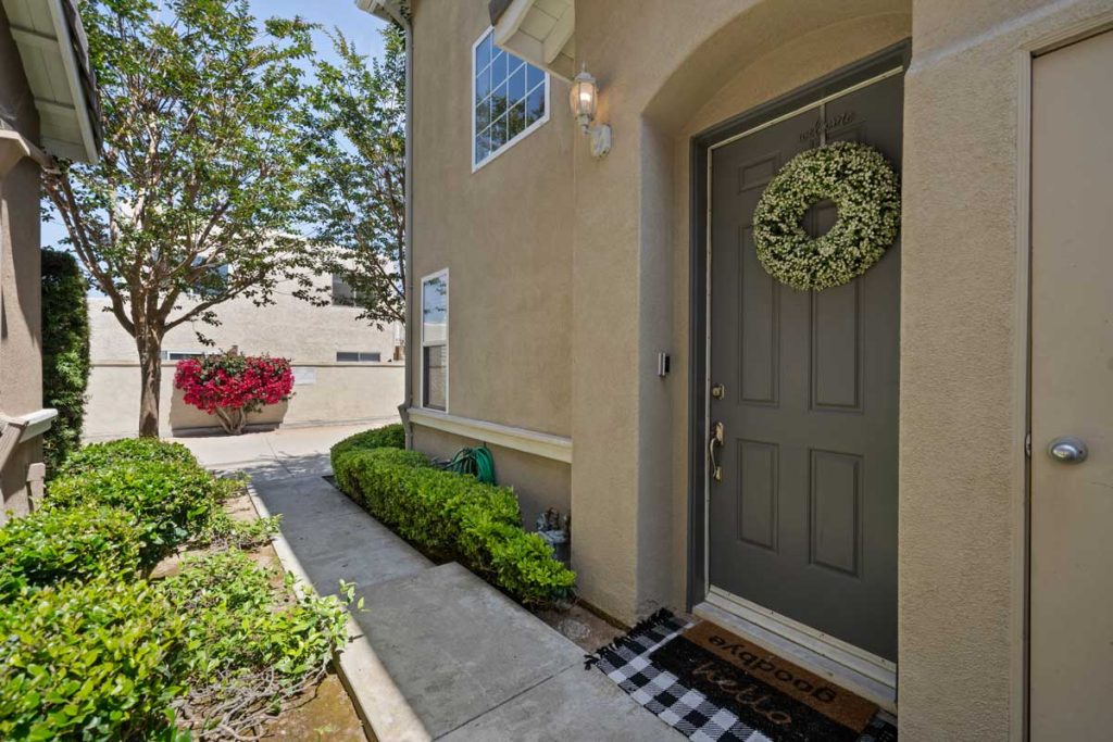 entry and front door to 7805 Garfield Avenue, Huntington Beach