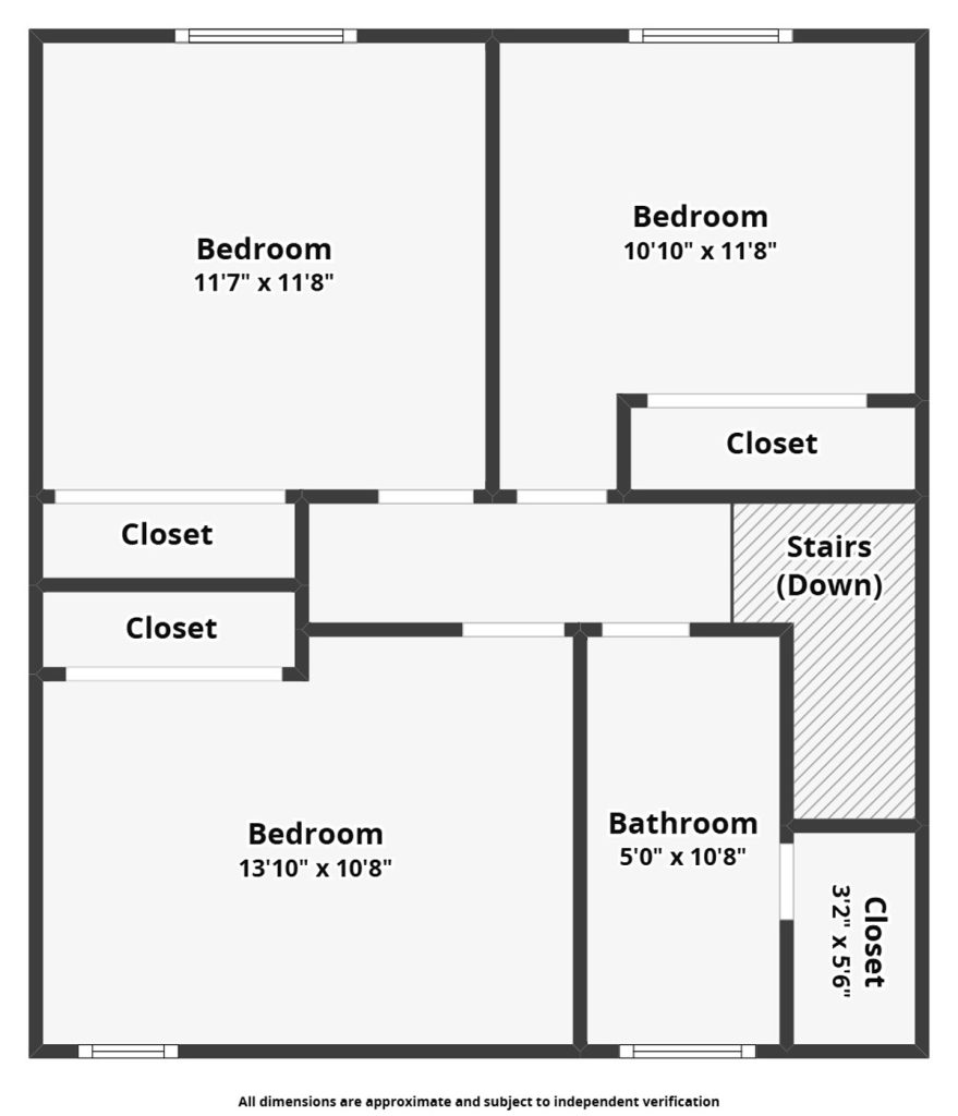 floor plan showing upstairs level of bedrooms