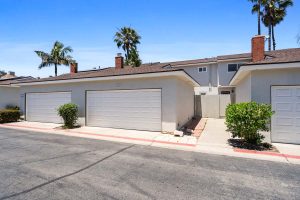 view of 2 car garage from the street