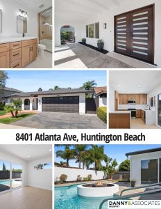 A graphic with 6 images of the interior and exterior of a home for sale showing the home's address in the center.