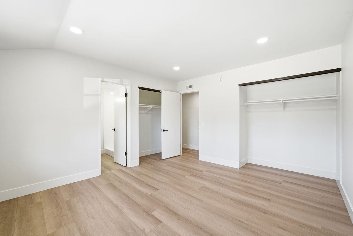 Updated bedroom in the remodeled 19562 Aragon Circle home.