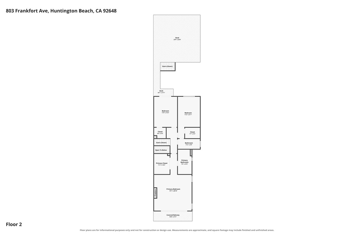 Floor plan of 803 Frankfort Avenue, Huntington Beach.